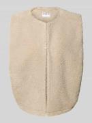 Jake*s Casual Weste aus Teddyfell mit Rundhalsausschnitt in Schlamm, G...