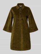 B.Young Knielanges Hemdblusenkleid aus Cord Modell 'Dasik' in Oliv, Gr...