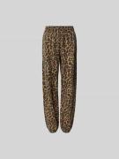 Anine Bing Sweatpants mit Allover-Animal-Print in Mittelbraun, Größe S