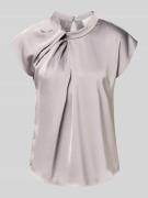 Neo Noir Blusenshirt mit Stehkragen in Mittelgrau, Größe 34