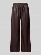 VILLA SOPHIE Wide Fit Stoffhose in Leder-Optik Modell 'Judy' in Dunkel...