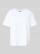 Stefanel T-Shirt mit Rundhalsausschnitt in Weiss, Größe L