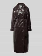 EDITED Trenchcoat mit Reverskragen Modell 'Birgit' in Dunkelbraun, Grö...