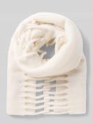 Marc Cain Schal mit Ausfransungen in Offwhite, Größe 1