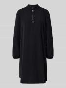 Marc Cain Knielanges Kleid mit geripptem Stehkragen in Black, Größe 34