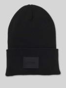 HUGO Beanie aus reiner Baumwolle Modell 'XEVON_B' in Black, Größe 1