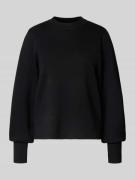 Jake*s Collection Strickpullover mit gerippten Abschlüssen in Black, G...