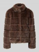 PETITE M. Regular Fit Jacke aus Kunstfell in Dunkelbraun, Größe 34