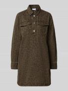 Jake*s Casual Hemdblusenkleid in Leo-Optik mit Brusttaschen in Dunkelb...