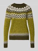 FREE/QUENT Strickpullover in Norweger-Optik Modell 'Novala' in Khaki, ...