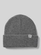 MSCH Copenhagen Beanie aus Wolle mit Label-Patch in Dunkelgrau Melange...