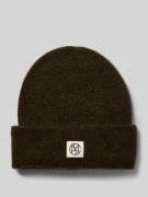 MSCH Copenhagen Beanie mit Alpaka-Anteil und Label-Patch in Oliv Melan...