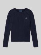 Polo Ralph Lauren Teens Strickpullover mit Zopfmuster und Rundhalsauss...