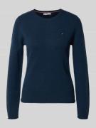 Tommy Hilfiger Slim Fit Strickpullover aus reiner Wolle in Marine, Grö...