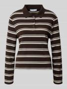 Mango Poloshirt mit Knopfleiste Modell 'AUSTIN' in Dunkelbraun, Größe ...