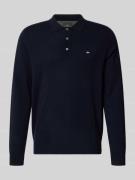 Fynch-Hatton Poloshirt aus Merino-Kaschmir-Mix mit Label-Stitching in ...