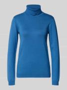 More & More Rollkragenpullover aus Viskose-Mix mit Label-Detail in Oce...