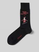 Burlington Socken mit Motiv Modell 'Snowboarding Santa' in Black, Größ...