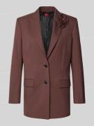 HUGO Relaxed Fit Longblazer mit Blumenbrosche Modell 'AROSEA' in Schok...