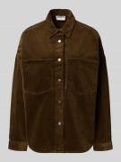 Jake*s Casual Regular Fit Hemdbluse in Cord-Optik in Oliv, Größe L