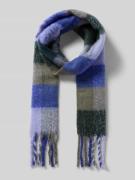 Pieces Schal mit Fransen Modell 'BEA' in Hellblau, Größe 1