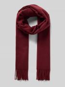 Pieces Schal mit Fransen Modell 'NOAH' in Dunkelrot, Größe 1
