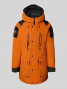 SAVE THE DUCK Parka mit Logo-Patch Modell 'Kailash' in Orange, Größe L