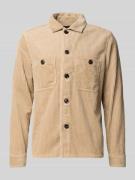 OLYMP Level Five Hemdjacke mit Knopfleiste in Sand, Größe L