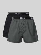 BOSS Regular Fit Boxershorts aus reiner Baumwolle im 2er-Pack in Schil...