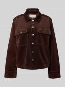 FREE/QUENT Jacke mit Knopfleiste Modell 'Cordy' in Dunkelbraun, Größe ...