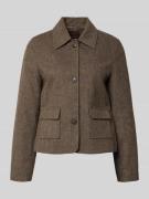 Stefanel Regular Fit Blazer mit aufgesetzten Taschen in Dunkelbraun, G...