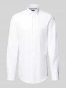 Jake*s Slim Fit Businesshemd mit extra langem Arm in Weiss, Größe 43/4...