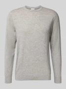 Profuomo Strickpullover aus Woll-Mix mit Rundhalsausschnitt in Hellgra...