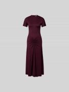 Victoria Beckham Midikleid mit Raffung in Bordeaux, Größe L