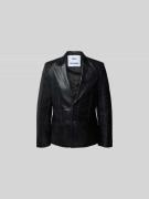WON HUNDRED Blazer aus echtem Leder mit Reverskragen in Black, Größe 4...