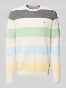 Fynch-Hatton Strickpullover mit Logo-Stitching in Offwhite, Größe XL