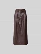 ROTATE Knielanger Rock mit Eingrifftaschen in Mittelbraun, Größe 40