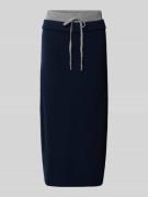 Stefanel Strickrock aus Lanawolle-Kaschmir-Mix in Marine, Größe S