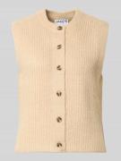 Jake*s Casual Strickweste mit Woll-Anteil und Knopfleiste in Camel, Gr...