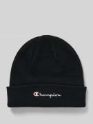 CHAMPION Beanie mit breitem Umschlag und Logo-Stitching in Black, Größ...