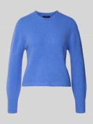 Oui Strickpullover mit Rundhalsausschnitt in Hellblau, Größe 36