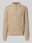 Fynch-Hatton Strickpullover mit gerippten Abschlüssen in Hellgrau, Grö...