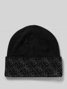 Guess Beanie mit Label-Detail Modell 'NORA' in Black, Größe 1