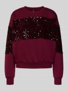 Pieces Regular Fit Sweatshirt aus Baumwoll-Mix mit Pailletten Modell '...