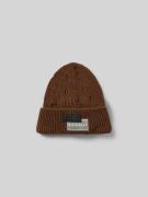MM6 Maison Margiela Beanie aus Woll-Mix in Mittelbraun, Größe S