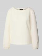 Zero Longsleeve mit geripptem Rundhalsausschnitt in Ecru, Größe 34