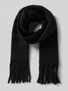 Pieces Schal mit langen Fransen Modell 'NIKITA' in Black, Größe 1