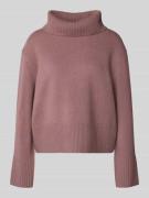 comma Loose Fit Strickpullover aus Woll-Mix mit Rollkragen in Mauve, G...