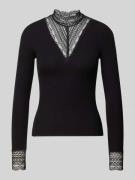 Only Slim Fit Langarmshirt aus Viskose-Mix Modell 'TILDE' in Black, Gr...