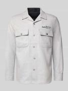 Replay Regular Fit Hemdjacke mit Lanawoll-Anteil in Mittelgrau Melange...